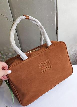 Сумка рудового кольору люкс якість у стилі miu miu люкс якість