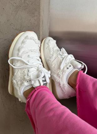 Жіночі кросівки new balance 574 x miu miu white