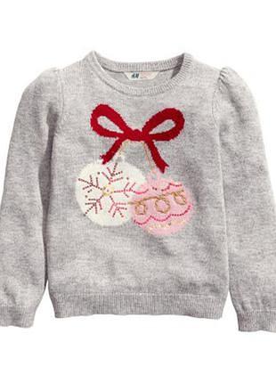 Джемпер н&м, з новорічною аплікацією, р. 122/128