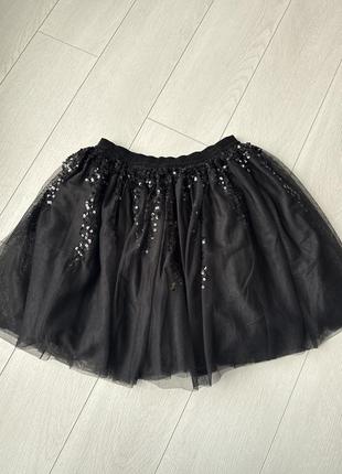 Продам новогоднюю юбку черную блестящую нарядную недорого