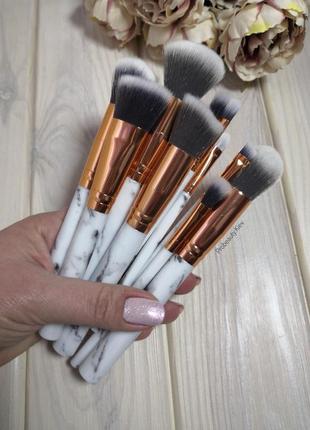 Топ! 10 шт таклон кисти для макияжа набор мрамор probeauty