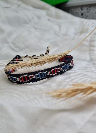 Фенечка из ниток мулине, браслет дружби, хиппи  бохо стиль. днк, медик, химик подарк идея. браслет из ниток2 фото