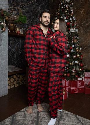 Фланелева піжама унісекс сорочка та штани