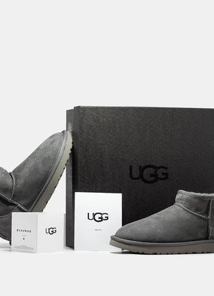 Натуральні уггі угги ugg classic ultra mini grey
