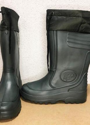 Сапоги мужские резиновые утепленные высокие с подвязкой 43 размер (28,5 см)44р-29см