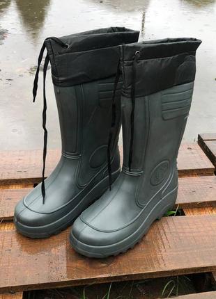 Сапоги мужские резиновые утепленные высокие с подвязкой 43 размер (28,5 см)44р-29см