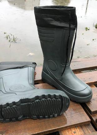 Сапоги мужские резиновые утепленные высокие с подвязкой 43 размер (28,5 см)44р-29см