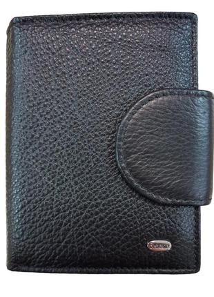 Женский кожаный кошелек черного цвета