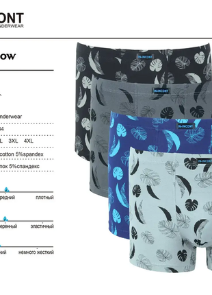 Мужские стрейчевые боксеры хлопок in.incont