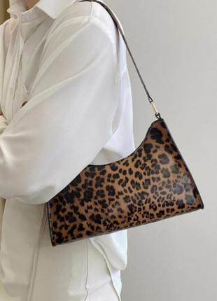 Сумка багет с леопардовым принтом 🐆
