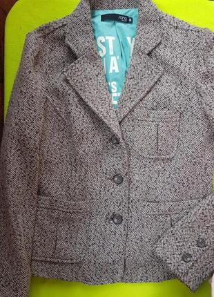 Твидовый пиджак 20% шерсть soho new york