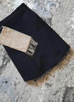 Юбка+клатч с каменными камнями