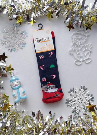 Дитячі махрові зимові новорічні  шкарпетки бросс 18-20 см ніжку 5-7 років туреччина.
