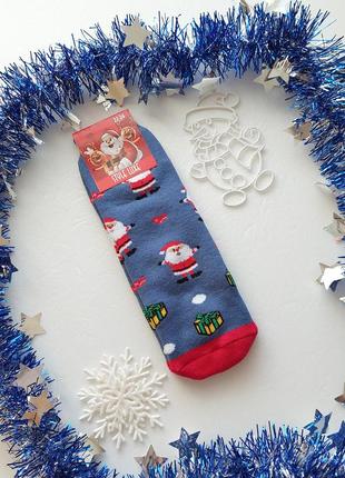 Дитячі махрові новорічні зимові шкарпетки стиль люкс 
22-24р.на 22-24см ніжку.10-12років