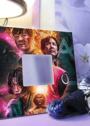 Декоративное зеркало "сериал игра в кальмара. squid game" сувенир фанатам сериала...