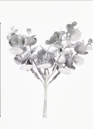 Искусственные листья эвкалипта, серебряные листья, дома, веточка цветов