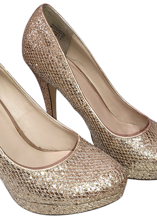 Туфли золотые на каблуке с блестками фотосессии золото стразы туфельки женские каблы платф...