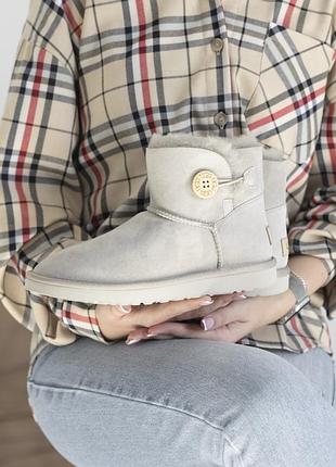 Угги угги угги ugg bailey 49 light grey mini