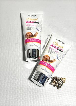 100 г пенка с муцином улитки и коллагеном для умывания sadoer snail collagen probeauty