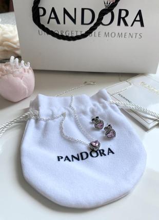 Набор серебряных украшений pandora в подарочной упаковке
