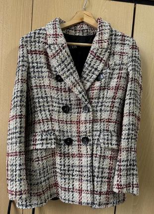 Твидовый пиджак зара, zara