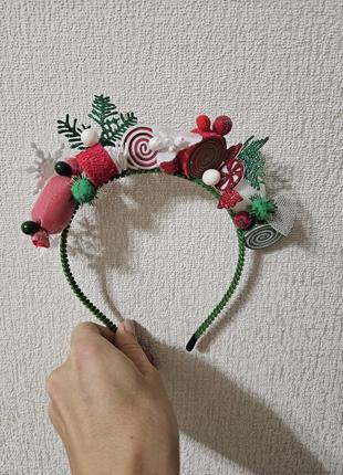 Новорічний обруч цукерка