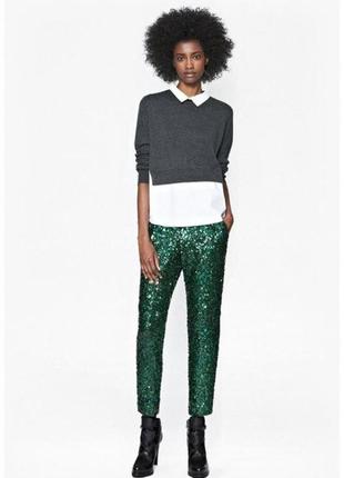 Брюки в паєтках святкові з кишенями