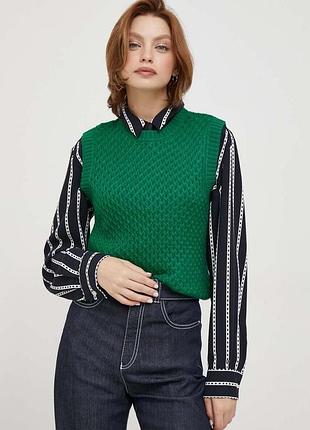 United colors of benetton жилет из шерсти жилет новый шерстяной жилет трикотаж безрукавка из шерсти