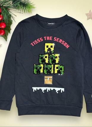 Новорічний світшот minecraft светр на флісі як новий