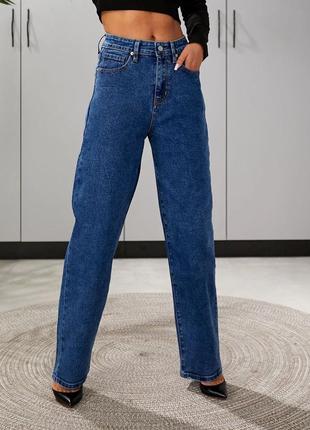 Джинсы багги утепленные