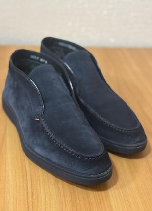 Мужские дезерты santoni синие замшевые с мехом, размер 41-423 фото