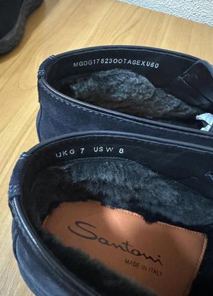 Мужские дезерты santoni синие замшевые с мехом, размер 41-427 фото