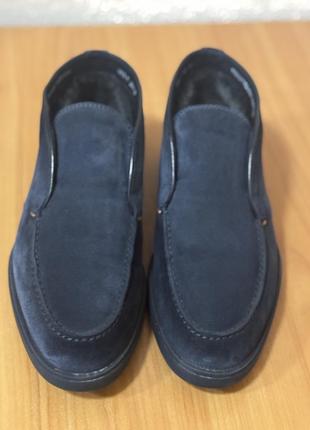 Мужские дезерты santoni синие замшевые с мехом, размер 41-429 фото