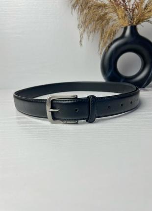 Кожаный черный ремень с логотипом polo ralph lauren