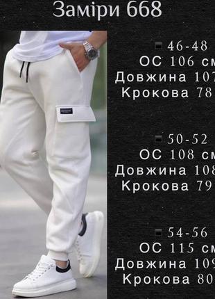 Хітові теплі чоловічі штани на флісі карго з бічними кишенями зимові