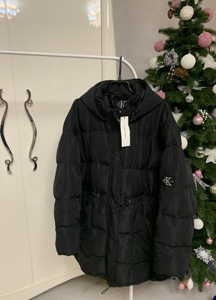 Пуховик куртка пальто весна зима calvin klein черное большого размера