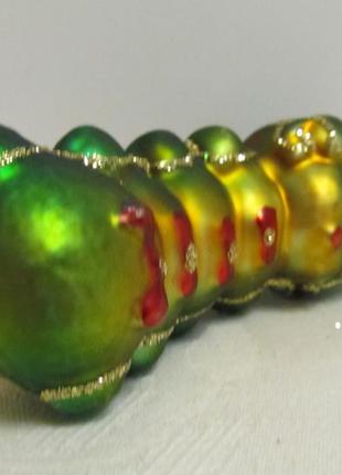 Елочная игрушка подвес "гусеница с бантиками" 8 см