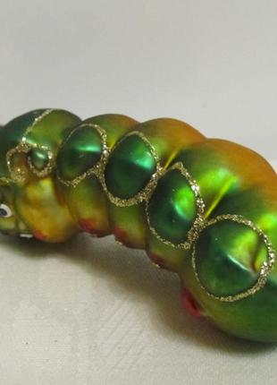 Елочная игрушка подвес "гусеница с бантиками" 8 см