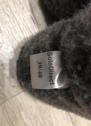 Валенки домашние чуни овечья шерсть р.41-40 ст.26,5/26см тапочки sola direct