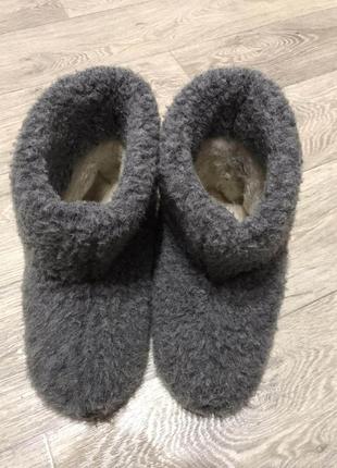 Валенки домашние чуни овечья шерсть р.41-40 ст.26,5/26см тапочки sola direct