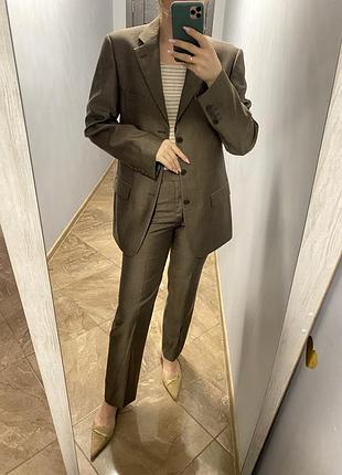 Брючный костюм из мужского плеча шерсть шелк zara