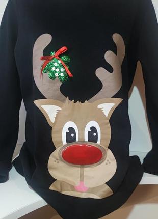 Толстовка свитшот новогодняя george на флисе