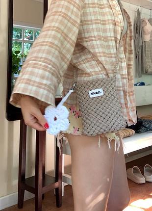 Сумочка плетена для телефону + брелок