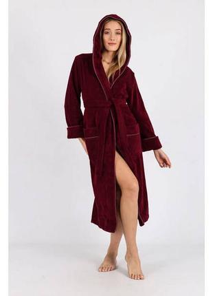 Халат женский nusa 6890 bordo бамбук/хлопок:s;l/xl;xxxl