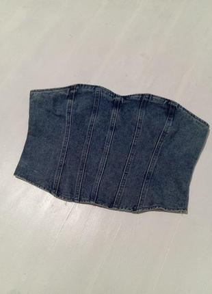 Корсет из денима,джинсовый корсет,