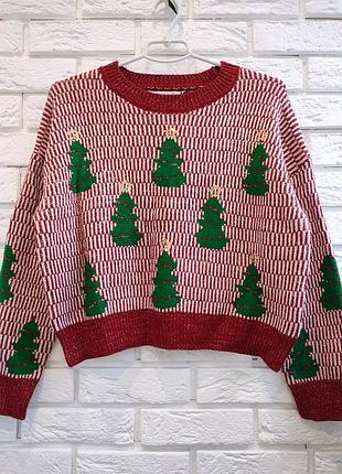 Новогодний оверсайз свитер  блестящий пайетки