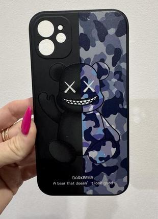 Чехол мишка крестики детский новый на 11 iphone