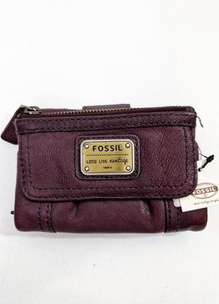 Кожаный кошелек fossil в винтажном стиле оригинал