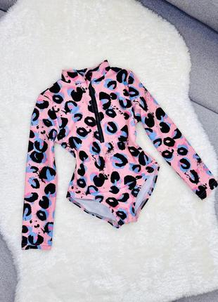 Слитный купальник с рукавом