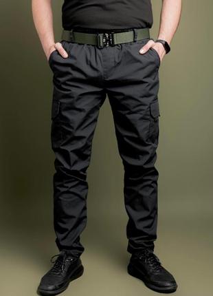 Мужские зимние карго брюки basic black